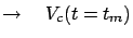 $\displaystyle \rightarrow    V_c(t=t_m)$
