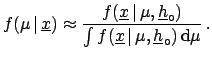 $ f(\mu\,\vert\,\underline{x})$