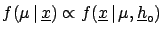 $\displaystyle f(\mu\,\vert\,\underline{x}) \approx \frac{f(\underline{x}\,\vert...
...circ)} {\int f(\underline{x}\,\vert\,\mu, \underline{h}_\circ)\, \rm {d}\mu}\,.$