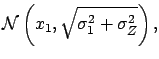 $ \sigma_{\mu_2}=\sqrt{\sigma_2^2+\sigma_Z^2}$