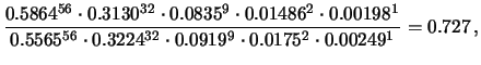 $\displaystyle \frac{P(r_1\,\vert\,\underline{x})}
{P(r_3\,\vert\,\underline{x})}$