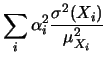 $\displaystyle \sum_i\alpha_i^2\frac{\mu_Y^2}{\mu_{X_i}^2}\sigma^2(X_i)$