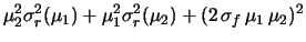 $\displaystyle \mu_1 - \mu_2 = f\,(\mu_{r_1}-\mu_{r_2})\,.$