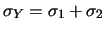 $ \sigma_Y^2 = \sigma^2_1 + \sigma^2_2$