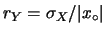 $ \sigma_Y = \vert k\vert\cdot r_X $