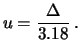 $\displaystyle u=\frac{\Delta}{1.64}\,.$