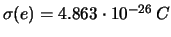 $ e = 1.60217733\cdot 10^{-19}\,C$