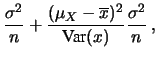 $\displaystyle \left(\frac{\partial \mu_Y}{\partial m}\right)^2\sigma^2(m) +
\left(\frac{\partial \mu_Y}{\partial c}\right)^2\sigma^2(c)$