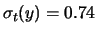 $\displaystyle \sigma_t^2(y) = \sigma^2(y)+\sigma_r^2\,.$