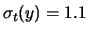 $\displaystyle \sigma_t(y) = 0.74\,$