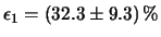 $ \epsilon = (23.5\pm 6.1)\,\%$