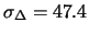 $ \widehat\sigma_{\Delta} = 47$