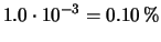 $\displaystyle 6.7\cdot 10^{-3} = 0.67\,\%$