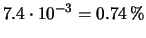 $\displaystyle 1.0\cdot 10^{-2} = 1.0\,\%$