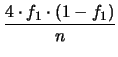 $\displaystyle -\frac{f_1\cdot (1-f_1)}{n}$