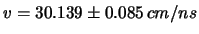 $\displaystyle v = 3.333^{+0.060}_{-0.057}\, m/s\,.$