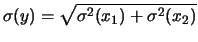 $\displaystyle \Delta y = \Delta x_1+\Delta x_2$