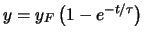 $ y = y_F\left(1-e^{-t/\tau}\right)$