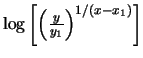 $ \log{\left[\left(
\frac{y}{y_1}\right)^{1/(x-x_1)}\right]}$