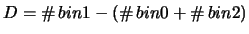 $\displaystyle D = \char93 \,bin1 - (\char93 \,bin0+\char93 \,bin2)$