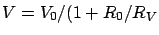 $V=V_0/(1+R_0/R_V$