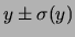 $ y\pm \sigma(y)$