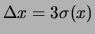 $ \Delta x = 3\sigma(x)$