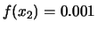 $ f(x_2) = 0.001$