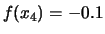 $ f(x_4) = - 0.1$