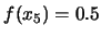 $ f(x_5) = 0.5$