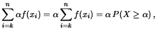 $\displaystyle \sum_{i=k}^{n}x_if(x_i)$