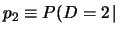 $\displaystyle \sum_{j=1}^{n_\lambda} P(D=2\,\vert\,{\cal P}_{\lambda_j})\cdot
P(\lambda=\lambda_j)\,.$