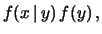 $\displaystyle f(y\,\vert\,x)$