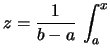 $\displaystyle \int_{-\infty}^{x}\!f(z)\,$