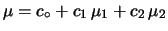 $ Y=c_\circ
+ c_1\, X_1 + c_2\, X_2$