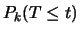 $\displaystyle P(E) =
f(0\,\vert\,{\cal P}_{r\,t}) +
f(1\,\vert\,{\cal P}_{r\,t}) + \cdots +
f(k-1\vert{\cal P}_{r\,t}) =
F(k-1\,\vert\,{\cal P}_{r\,t})\,.$