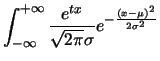 $\displaystyle G(t\,\vert\,{\cal N}(\mu,\sigma))$