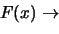 \begin{displaymath}\begin{array}{c} F(y) \\  \downarrow \end{array}\end{displaymath}