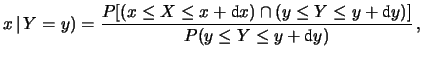 $\displaystyle P(x\le X\le x+$