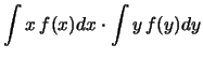 $\displaystyle (X\, Y) = \iint x\, y\, f(x,y)dxdy\, .$