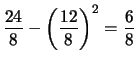 $\displaystyle 0^2\cdot \frac{1}{8} +
1^2\cdot \frac{3}{8} +
2^2\cdot \frac{3}{8} +
3^2\cdot \frac{1}{8}
= \frac{24}{8}$