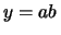 $\displaystyle y = \int_0^a\!\int_0^b k\,$