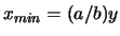 $ y_{max}=(b/a)x$