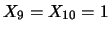 $ X_0=x_1=\cdots=X_8=2$