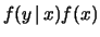 $\displaystyle \frac{1}{\sqrt{2\pi}\sigma_y\sqrt{1-\rho^2}}
\exp{\left[
-\frac{\...
...igma_x}
\left(x-\mu_x\right)\right]
\right)^2}
{2\sigma_y^2(1-\rho^2)}
\right]}$