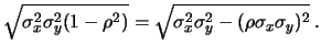 $ \sigma_x\sigma_y\sqrt{1-\rho^2}$