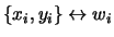 $\displaystyle \{x_i,y_i\} \leftrightarrow f(x_i,y_i)$