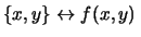 $\displaystyle \{x_i,y_i\} \leftrightarrow w_i$