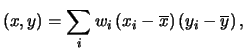 $\displaystyle \{(x_i,\Delta X),(y_i,\Delta Y)\} \leftrightarrow w_i\,.$