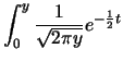 $\displaystyle 2\int_0^{\sqrt{y}}\frac{1}{\sqrt{2\pi}}e^{-\frac{1}{2}x^2}$